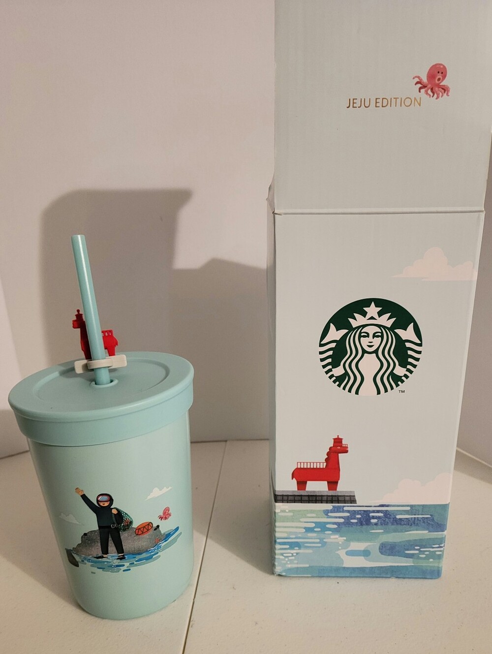 Starbucks RARE Jeju Island South Korea stainless steel straw tumbler cup NEW box